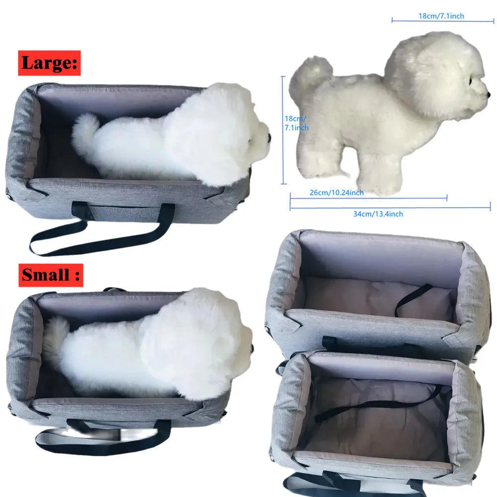 42X22X23cm Portable Pet Cat Elevated Car Seat Waterproof Dog Carrier for Small Dogs and Cats
