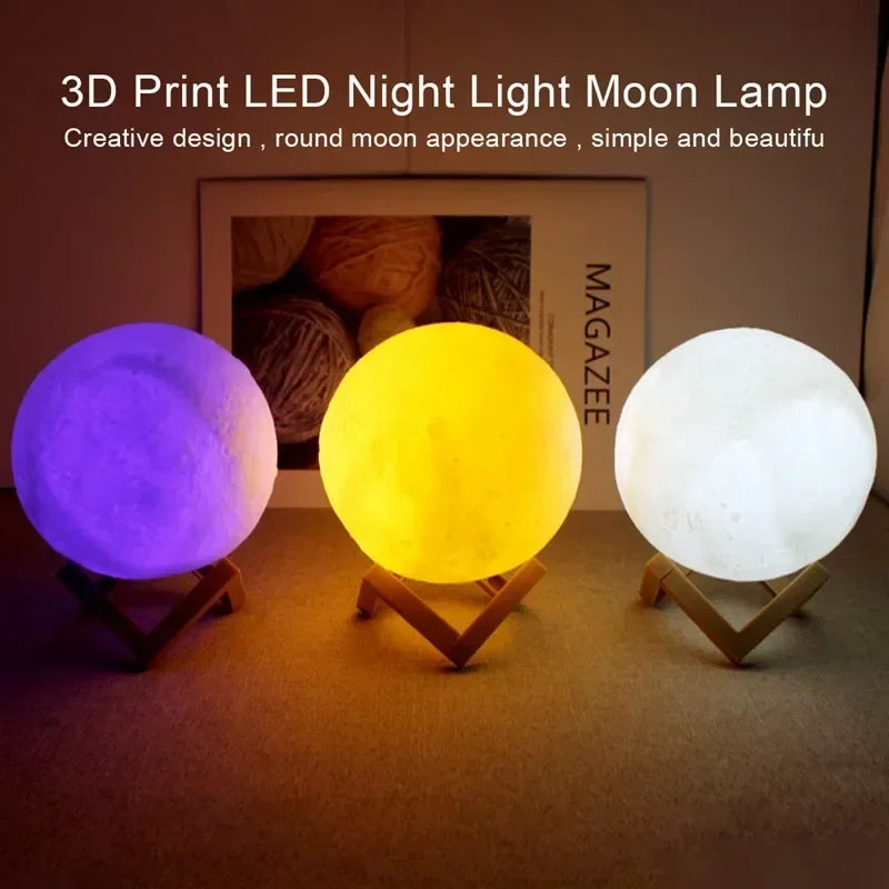 Fashion Creative Moon Light 8cm Desktop Bedside Soft Light