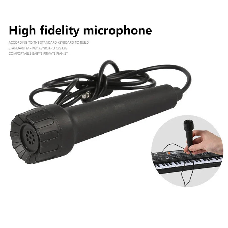 Chriyungel Kids Electronic Piano Keyboard with Microphone 61 Keys or 37 Keys Musical Instrument Toy for Beginner Children