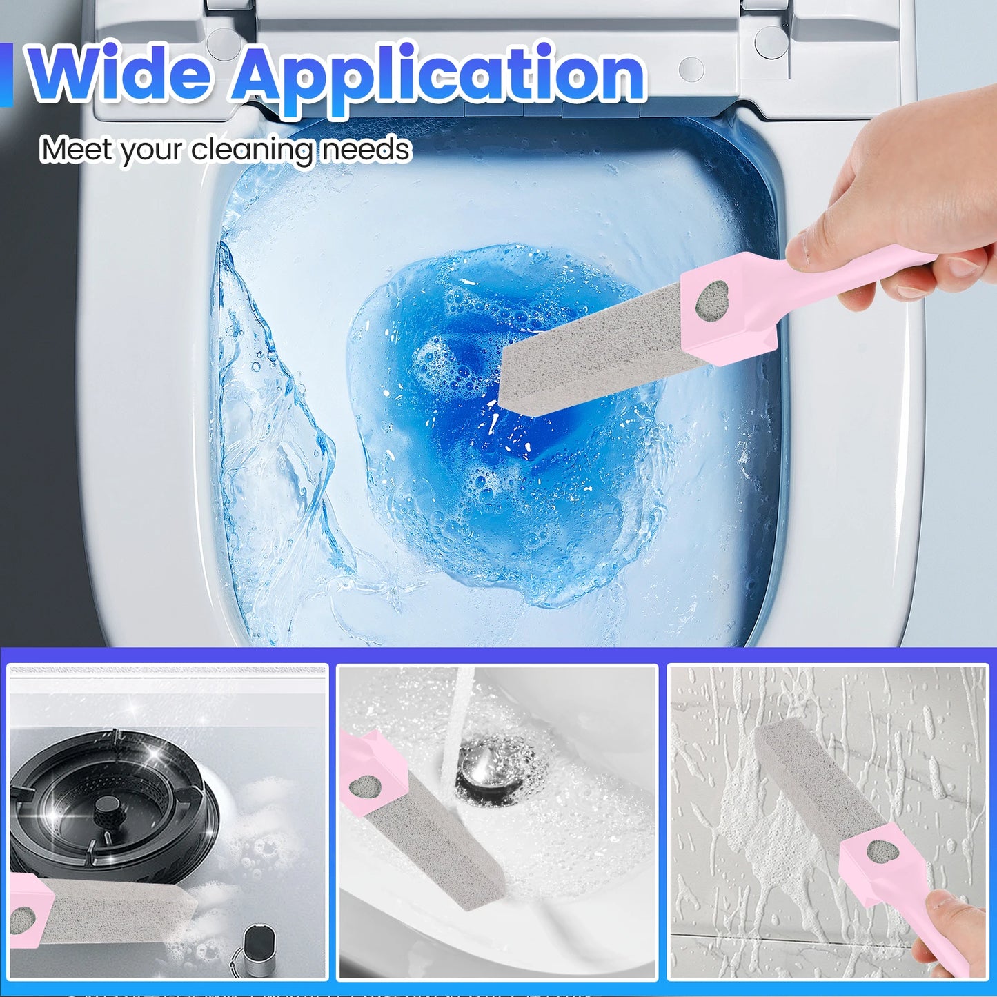 15 Piece Pumice Stone Toilet Bowl Cleaner Set with Ergonomic Handle for Effortless Bathroom Cleaning