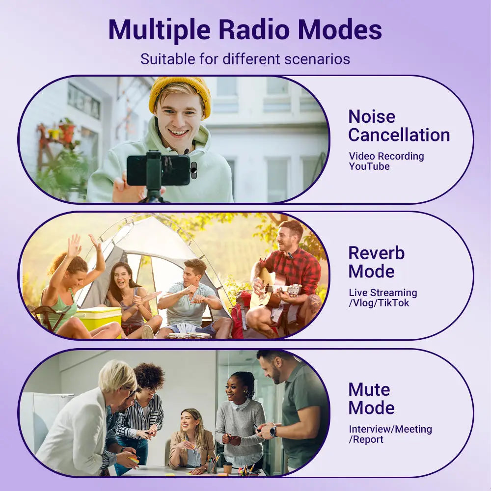 Basix Mini Lavalier Microphone Portable Wireless for iPhone Android