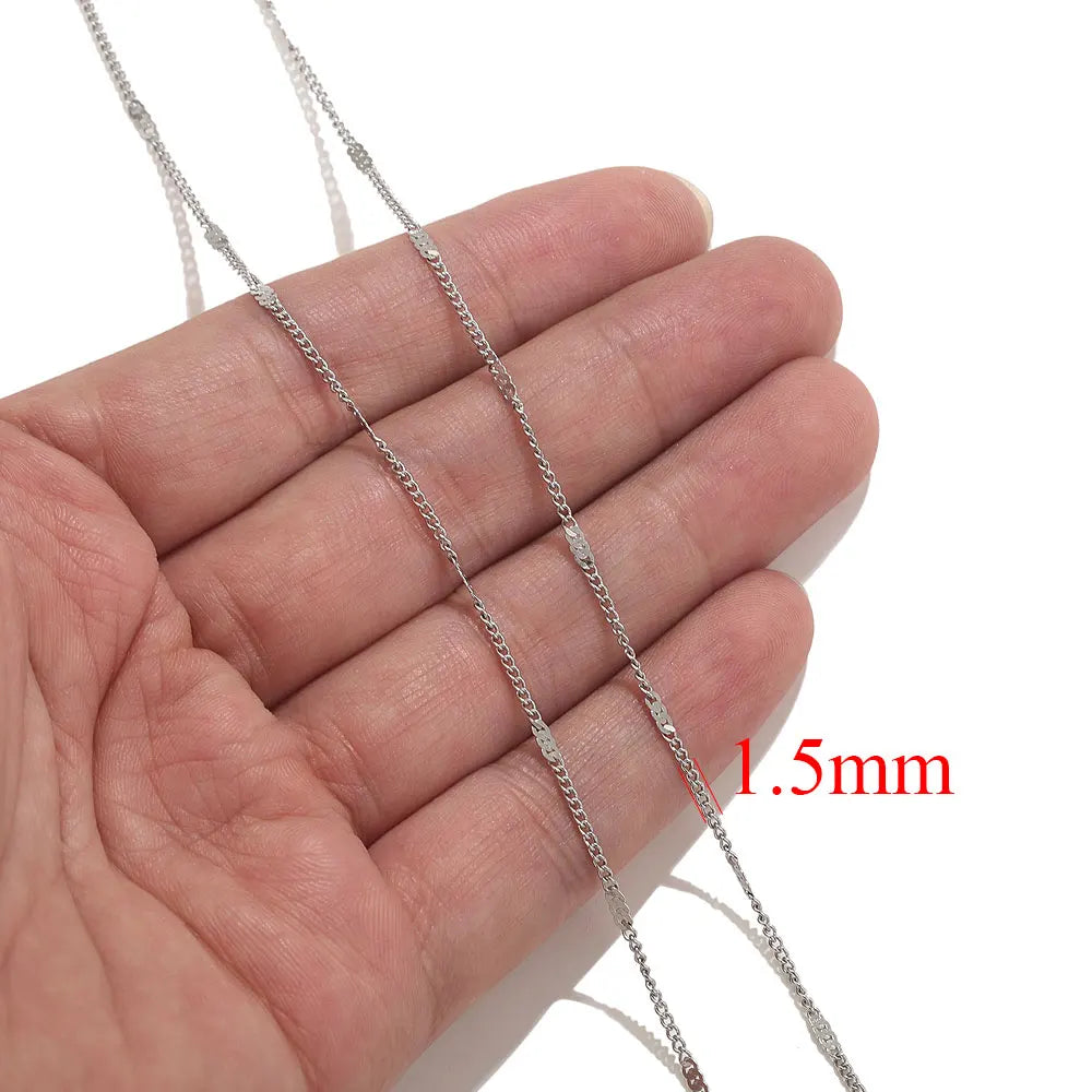 2 Meters Lips Beads Chain for Jewelry Making Gold Findings