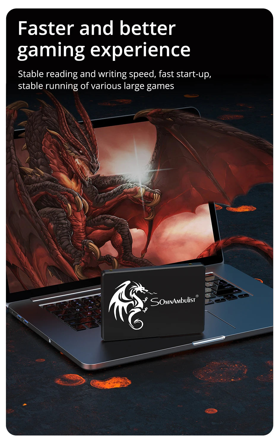 SomnAmbulist SSD Internal SATA3 120GB to 2TB for PC Laptop