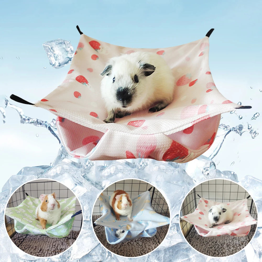 Summer Cooling Hamster Hammock Hanging Beds Rattan Mat for Small Animal Chinchillas Sugar Glider Squirrel Ferret Pets Supplies