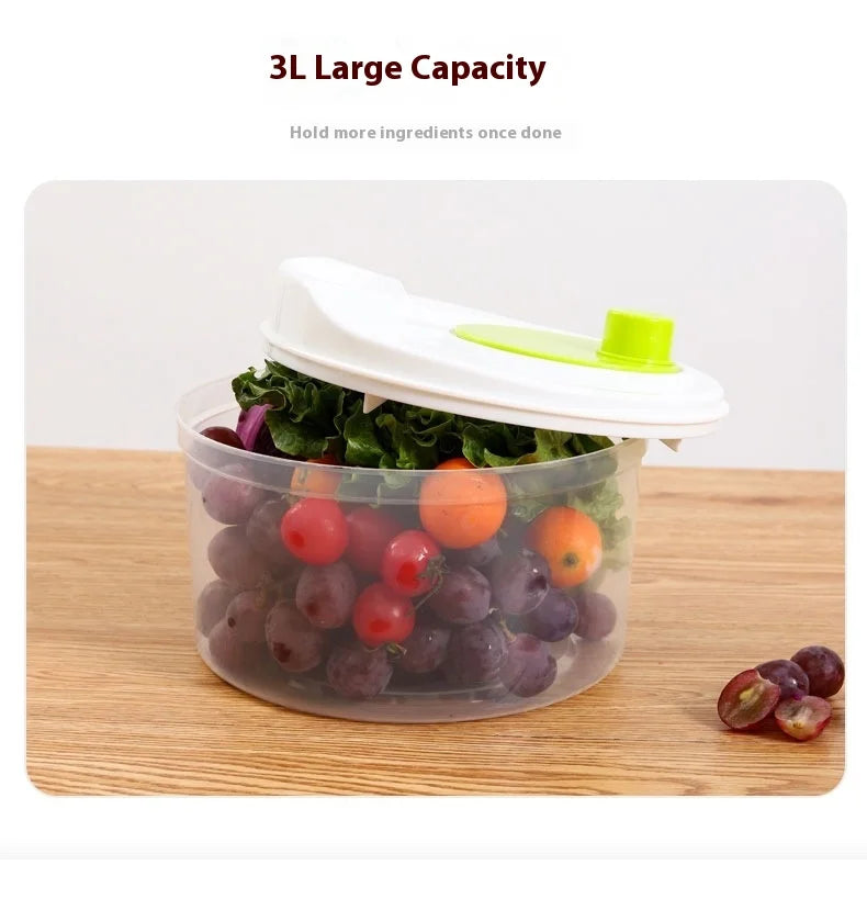Multifunctional Manual Vegetable Dehydrator and Salad Spinner with Fruit and Lettuce Drain Basket for Efficient Home Kitchen Use