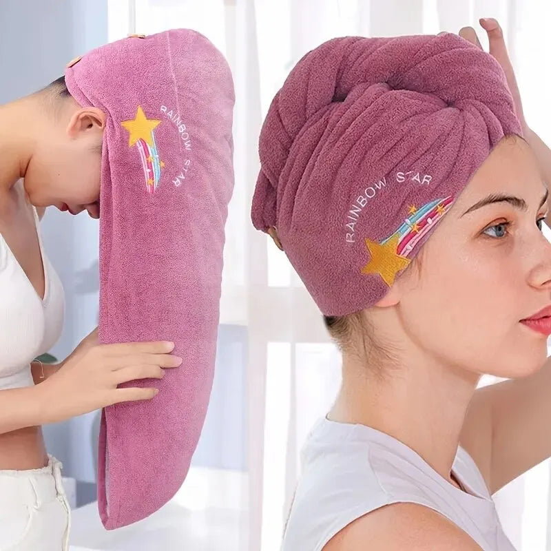1pc Quickly Dry Hair Hat Super Absorbent Soft Towel Bonnets