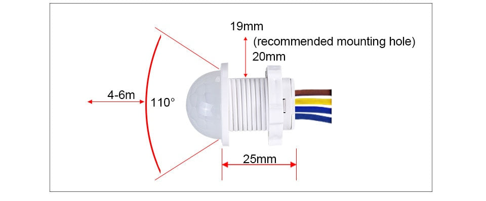 2 interruptores detectores de sensor PIR inteligentes, 110 V, 220 V, luz infrarroja de cuerpo humano, encendido y apagado automático para lámpara LED, panel de luz de techo