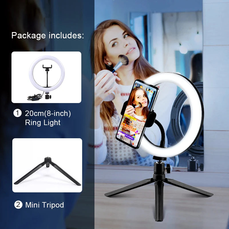 Youtube Shooting Vlog Selfie Ring Light LED Camera Lamp