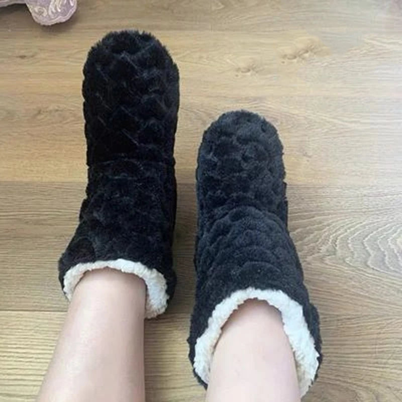 Winter Adult Men And Women Thick Warm Floor Shoes Plush Slippers