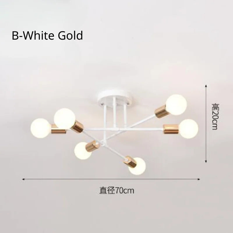 Nordic Minimalist LED Pendant Light Chandelier for Bedrooms and Living Rooms Black and Gold Lighting Fixture
