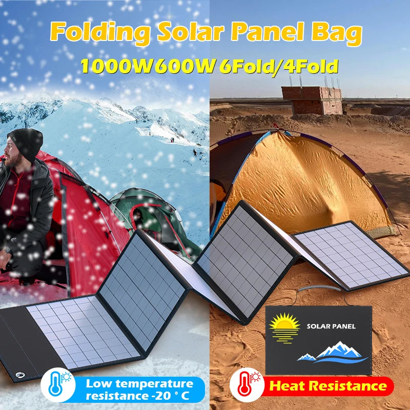 600W 1000W 18V Foldable Solar Panel Charger for Camping