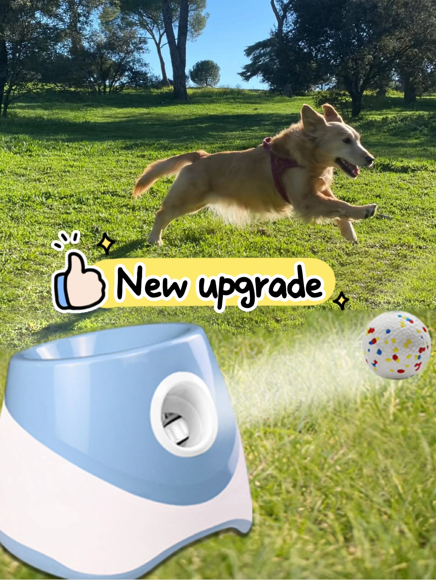 Dog Launcher Automatic Dogs Chase Toy Tennis Throwing Pinball Machine Fun Interactive Throw Rechargable Catapult USB Charging