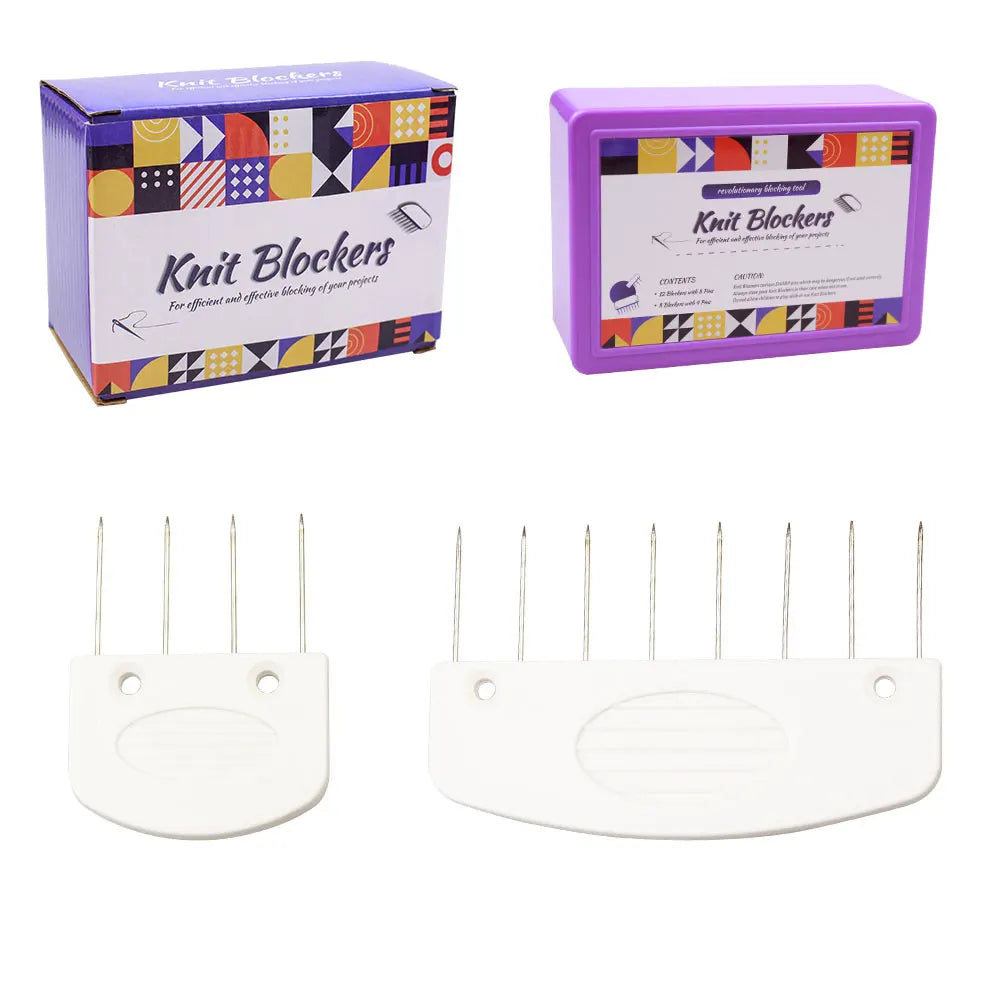 Knit Blockers Set 20 Pieces Stainless Steel Blocking Combs and Pins for Knitting and Crocheting Supplies