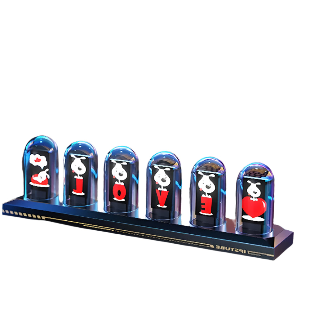 Nixie Tube Clock Night Light with IPS RGB Glow Color App Control DIY Digital Display for Bedroom Decor