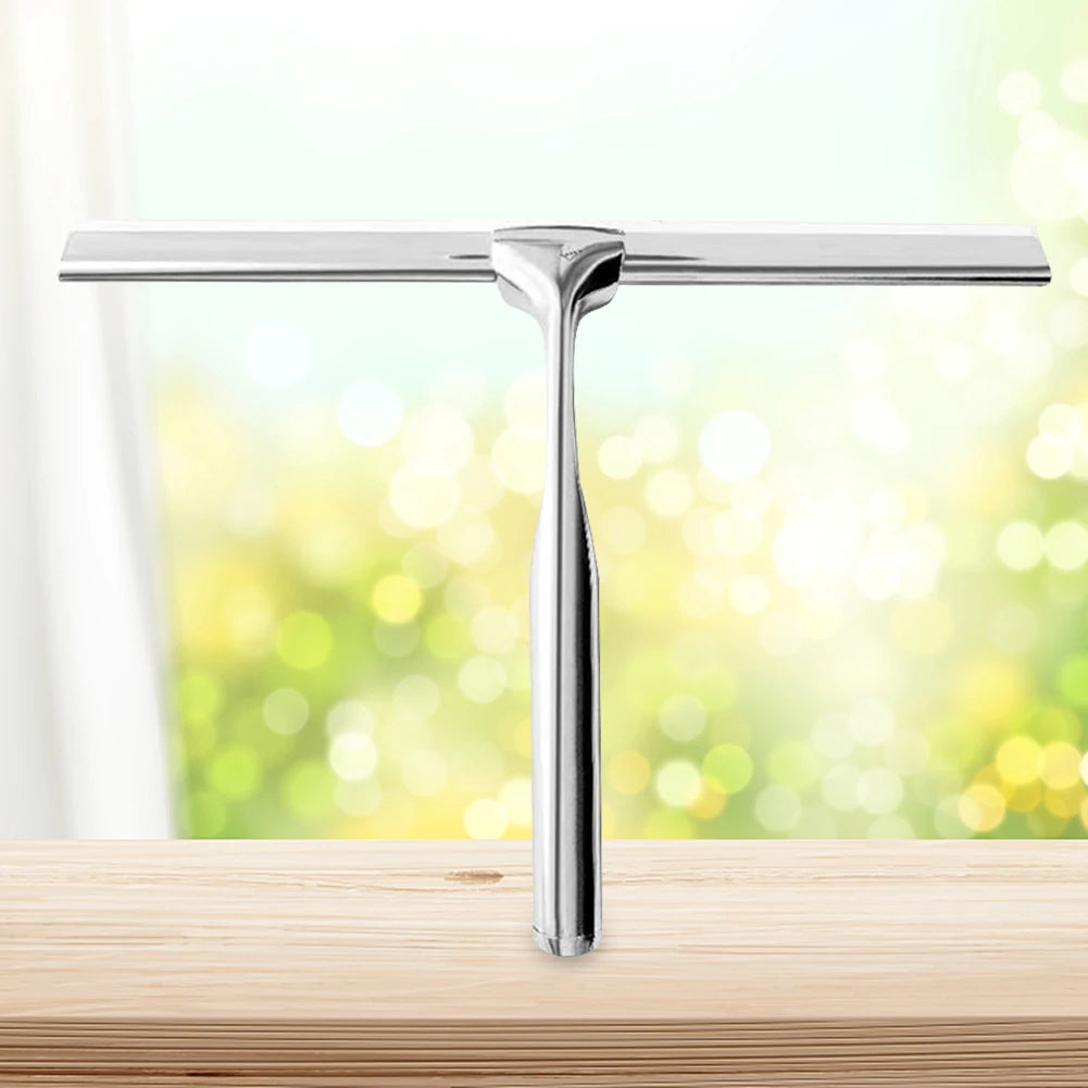 Stainless Steel Shower Squeegee and Glass Wiper Cleaner for Spotless Bathroom Mirrors and Windows