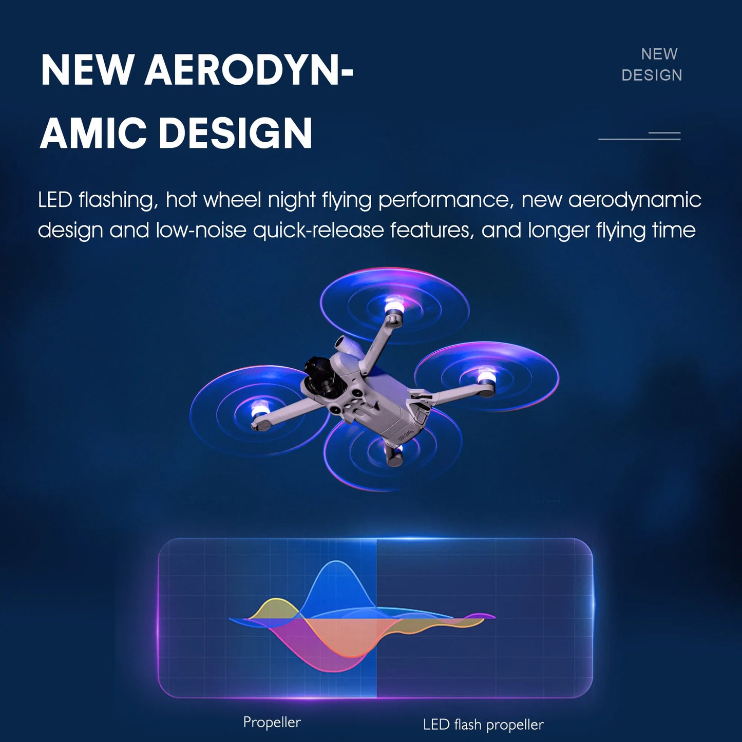 4pcs Mini 4 Pro Rechargeable LED Light Flash Propellers for DJI Mini 3 Pro Air 3