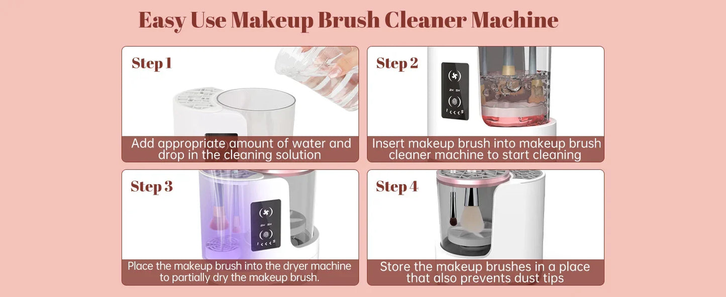 3 In 1 Electric Makeup Brush Cleaner With Brush Dryer