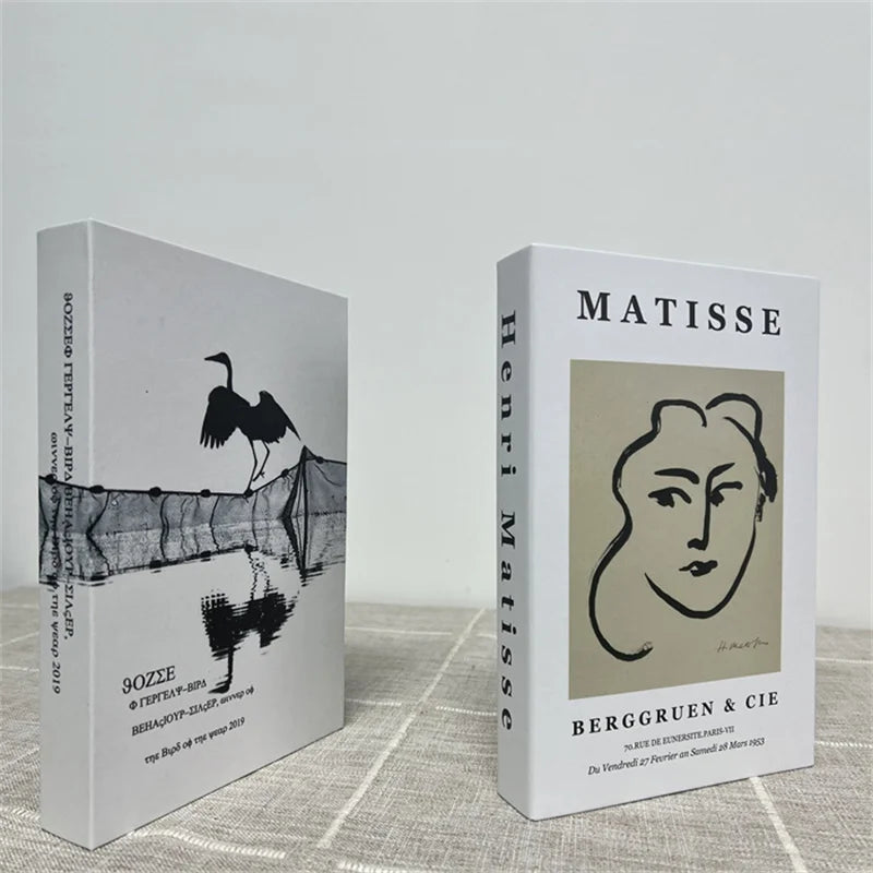 2 Piece Luxury Fake Book Decoration Set for Home and Cafe Decor Vintage Style Ornaments for Study and Club