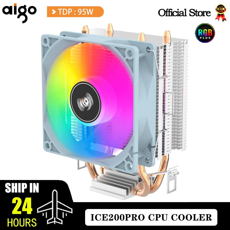 Aigo ICE200PRO Air CPU Cooler with 2 Heatpipes and PWM Fan