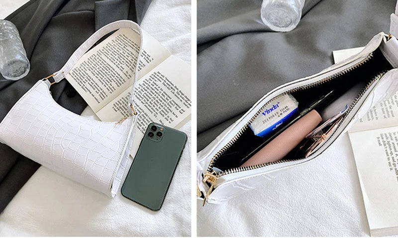 Retro Alligator Pattern Small Handbags for Women PU Leather