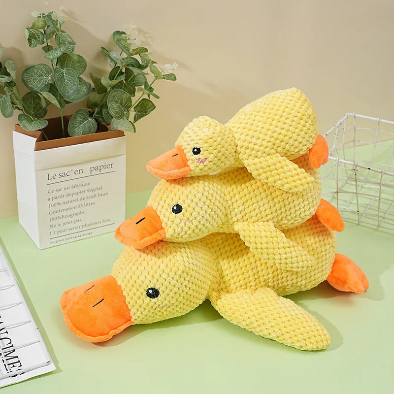 Dog Toy Plush Companion Sleeping Duck Bite Resistant Teeth Grinding Sound Relief Duck Sound Relieve Boredom Cat Pet Toy