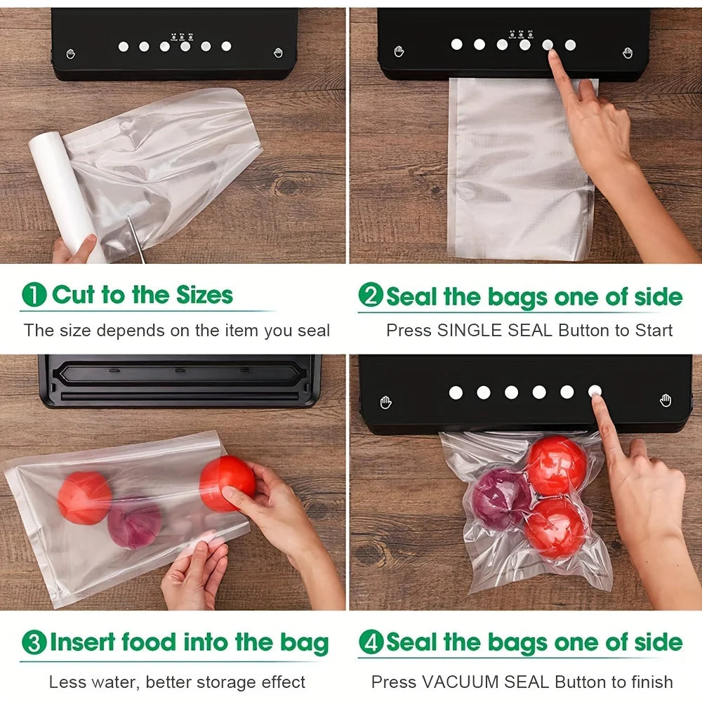 Kitchen Food Vacuum Sealer Bags Sous Vide Storage Rolls 12-28cm