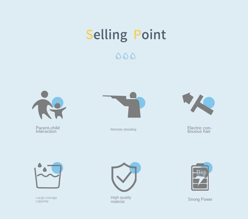 43cm Electric Automatic Water Storage Gun for Kids Portable Summer Beach Toy