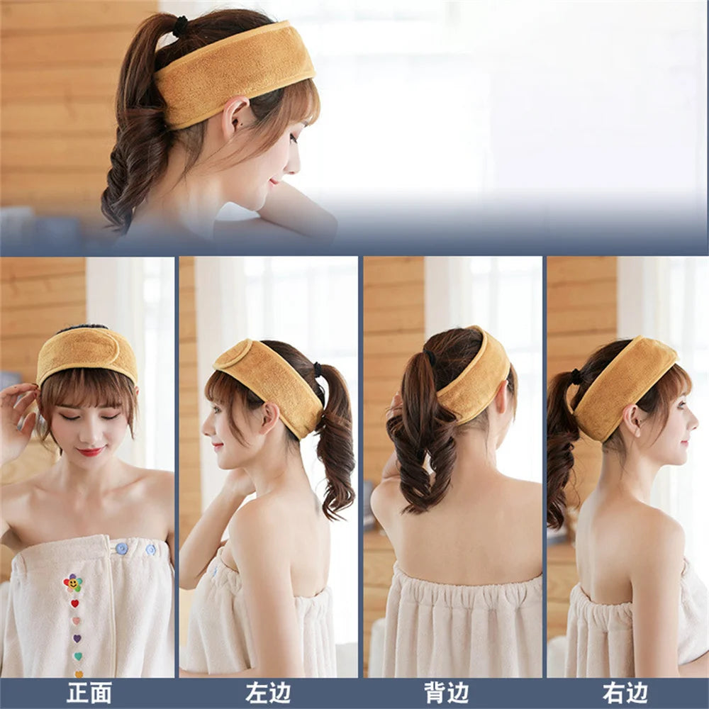 Adjustable Wide Hairband For Yoga Spa Bath Makeup Women