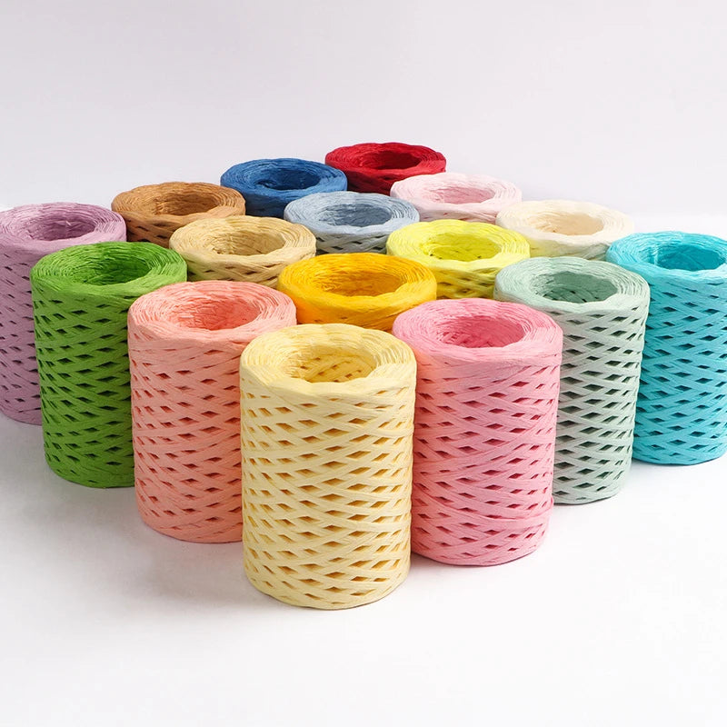 200M Natural Raffia Straw Yarn For DIY Summer Bags Hats