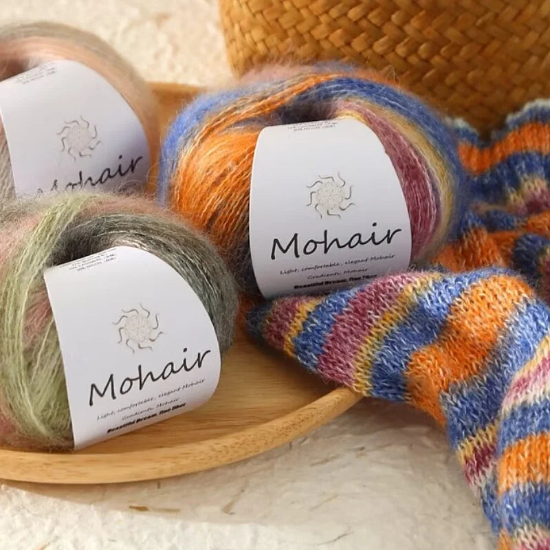 Gradient Mohair Soft Cotton Yarn for Baby Sweater Hat Scarf