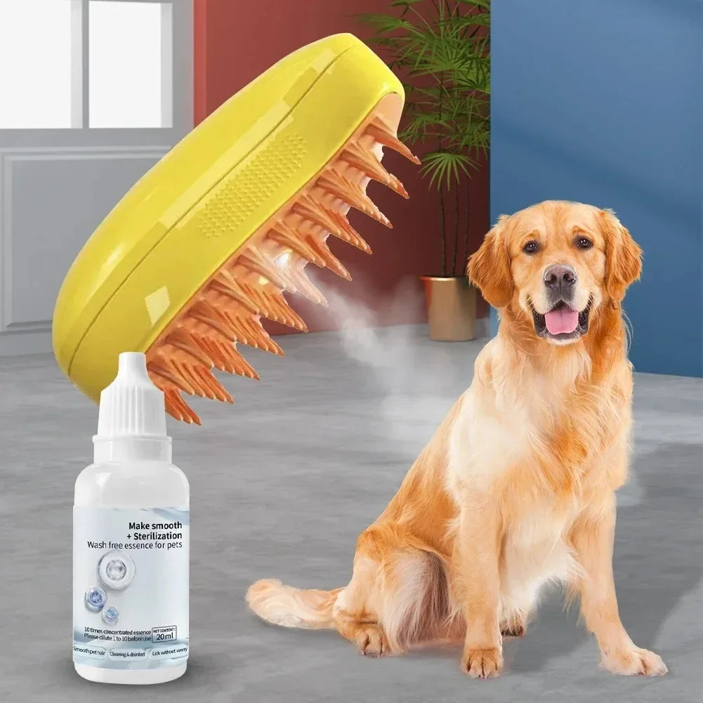 Dog Cat Steamy Brush Electric Sprayer 3 in 1 Grooming Tool