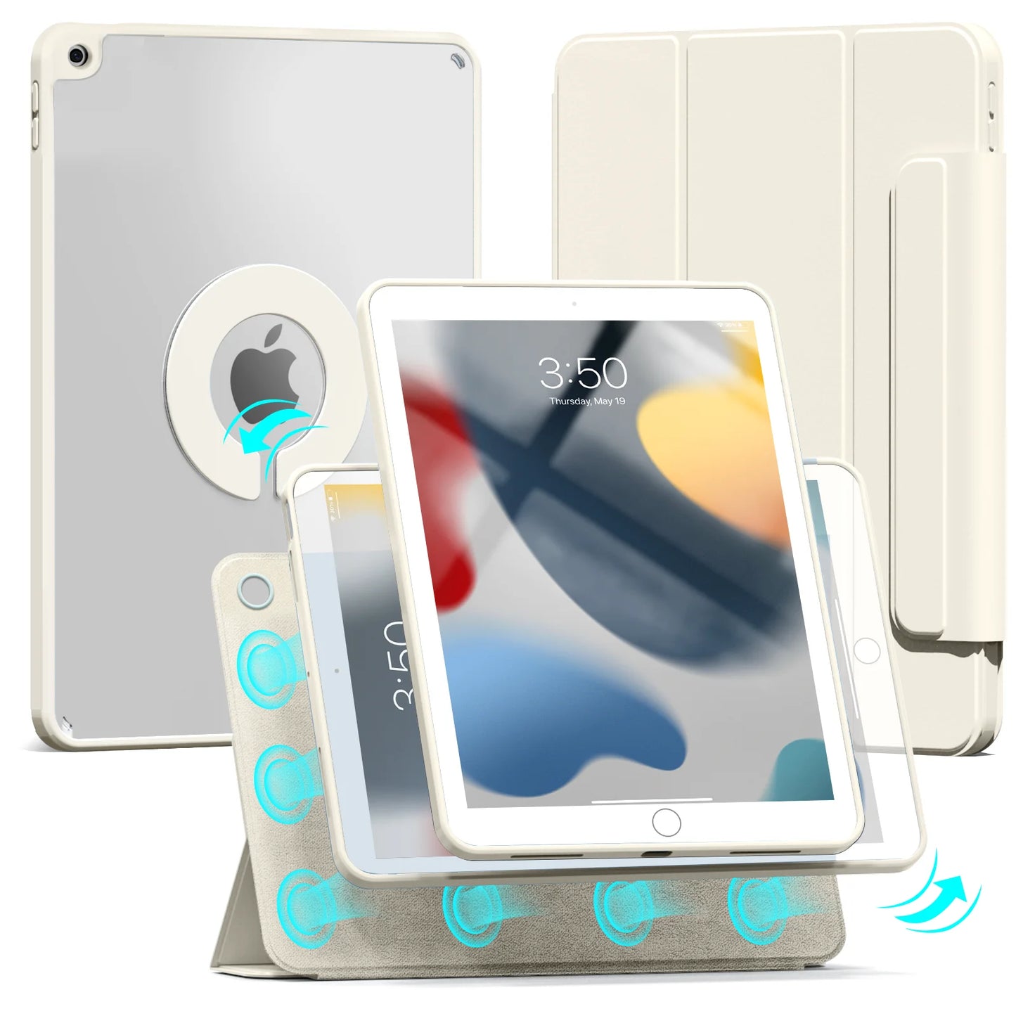 RBP Magnetic Case for iPad 10 10.9 2022 Pro 11 12.9 with Detachable Back Shell for iPad Air 4 10.9 and iPad 10.2 7th 8th 9th Mini 6 Protection and Style