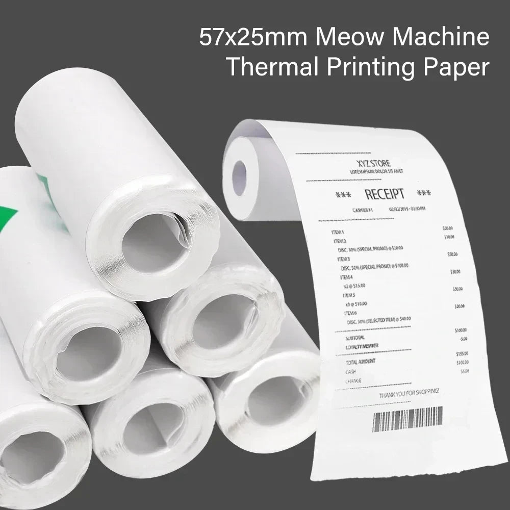 HD Mini Portable Printer 57mm Thermal Paper Self-Adhesive Stickers for Phone Photo Printing
