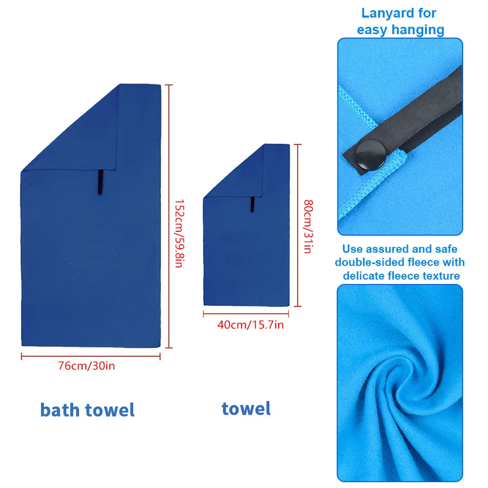 Ultra-Absorbent Microfiber Towel for Sports & Outdoor Activities - Quick-Drying and Compact