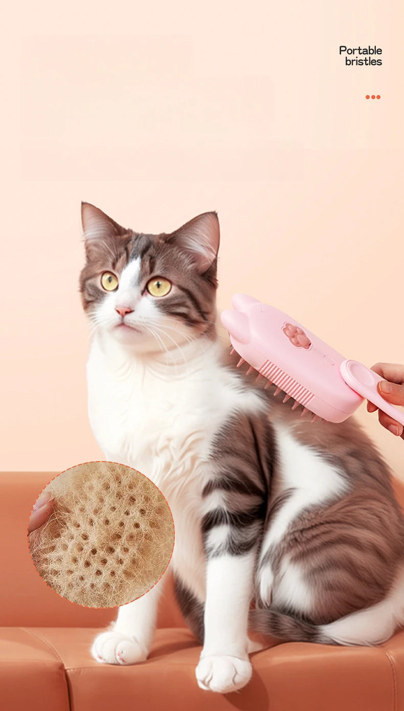 3 in 1 Pet Electric Steam Brush Cat Dog Grooming Comb