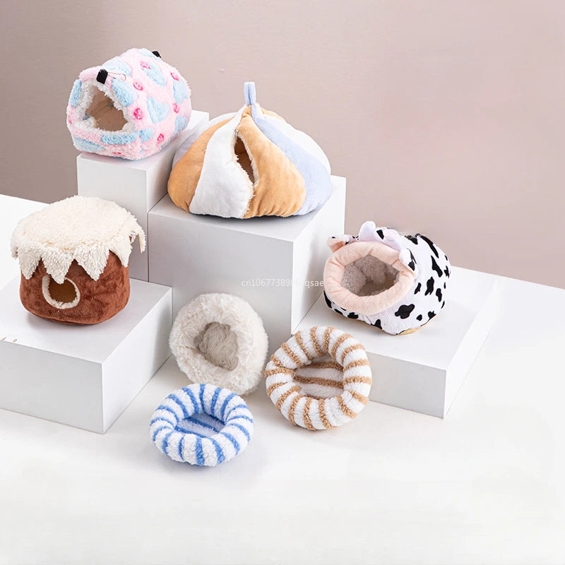 Hamster Beds Hamster Hideout for Guinea Pig Accessories Hamster Cage Rodents Hammock Rabbit Bed House Supplies צעצועים לאוגר