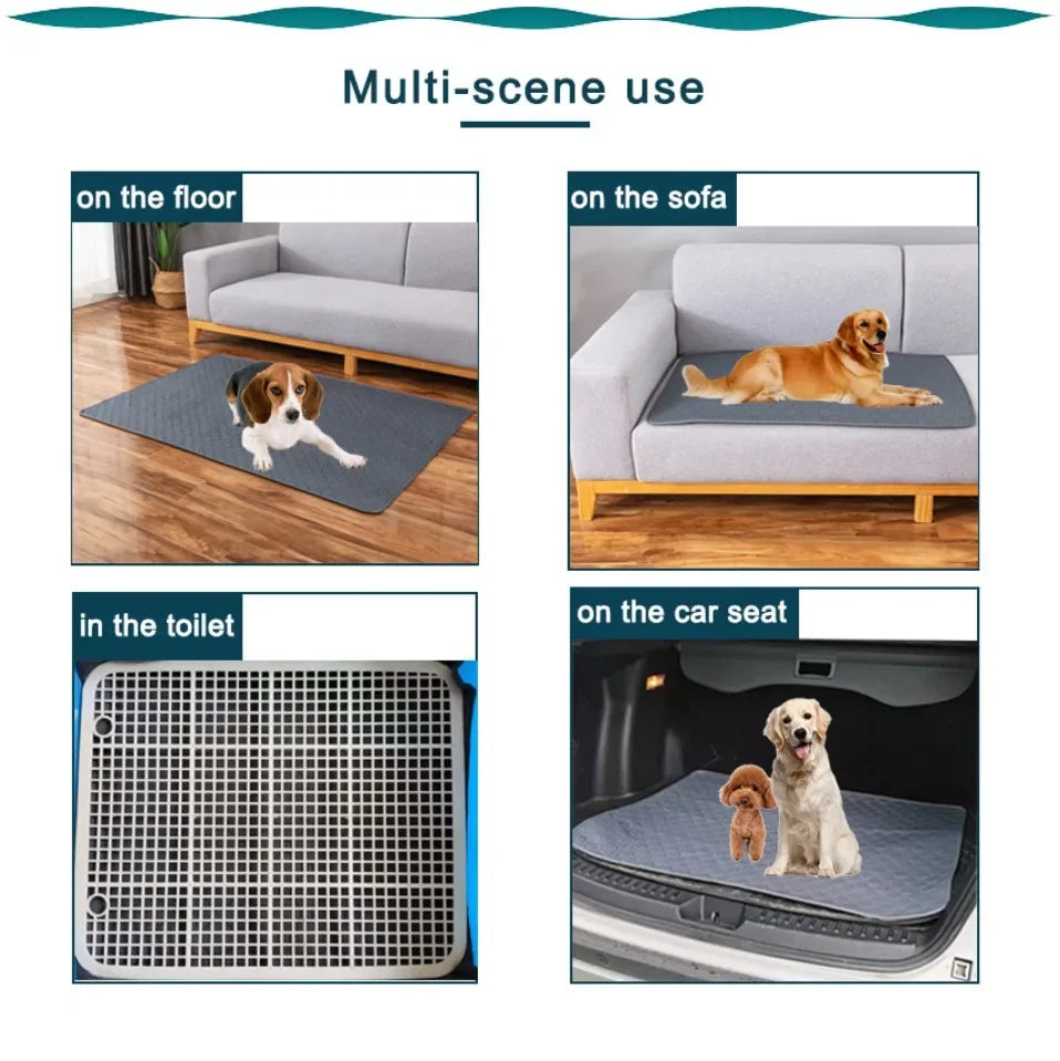 Reusable Dog Pee Pad Blanket Washable Absorbent Puppy Training Pad Pet Bed Urine Mat for Car Seat Cover