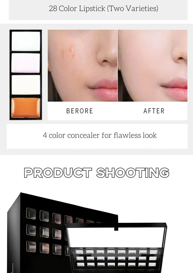 74 Color Professional Makeup Set with Eyeshadow Lip Gloss Matte Concealer and Flash Lipstick in Gift Box for Women