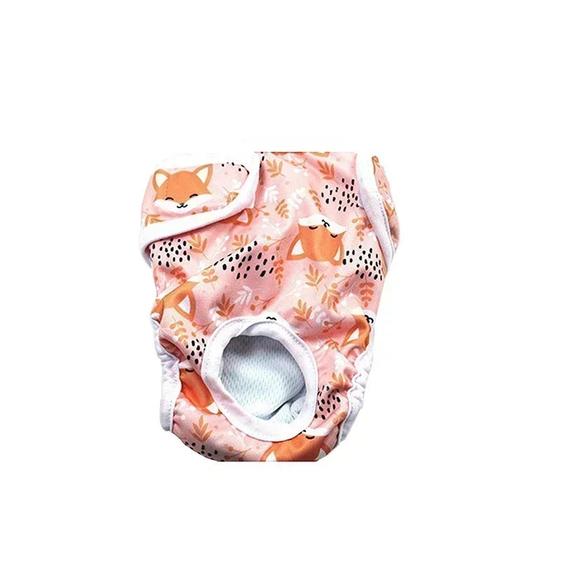 Washable Dog Diapers Physiological Pants Cute Cartoon Print Female Dog Diaper Underwear Dog Sanitary Panties pañales para perros