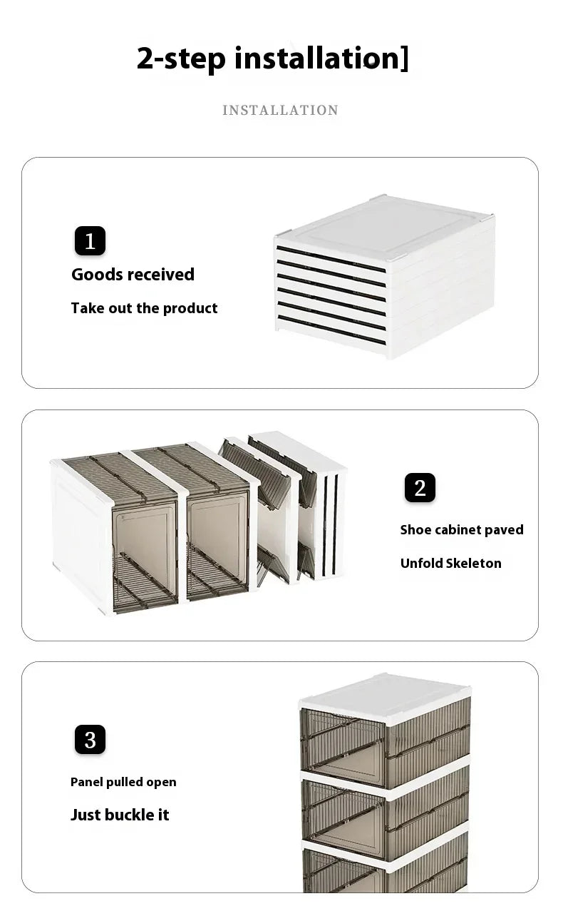 Dustproof 6 Layers Foldable Shoe Box Stackable Organizer