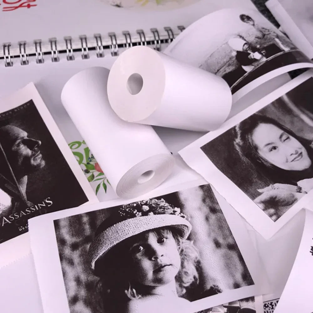 HD Mini Portable Printer 57mm Thermal Paper Self-Adhesive Stickers for Phone Photo Printing