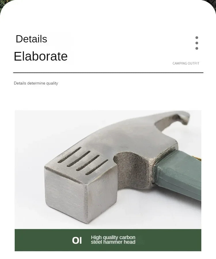 Outdoor Camping Tent Nail Hammer Cast Iron Safety Tool