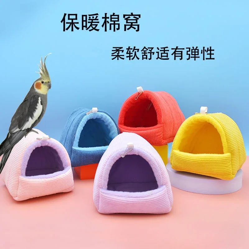 Bird Cage Parrot Cotton Nest Mini House Pet Parrot Nest Budgie Warm Winter Hammock Cage Hut Tent Bed Hanging Cave Pet Products