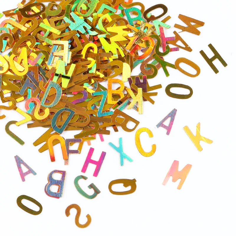 Holographic Glitter English Alphabet Flakes For DIY Resin