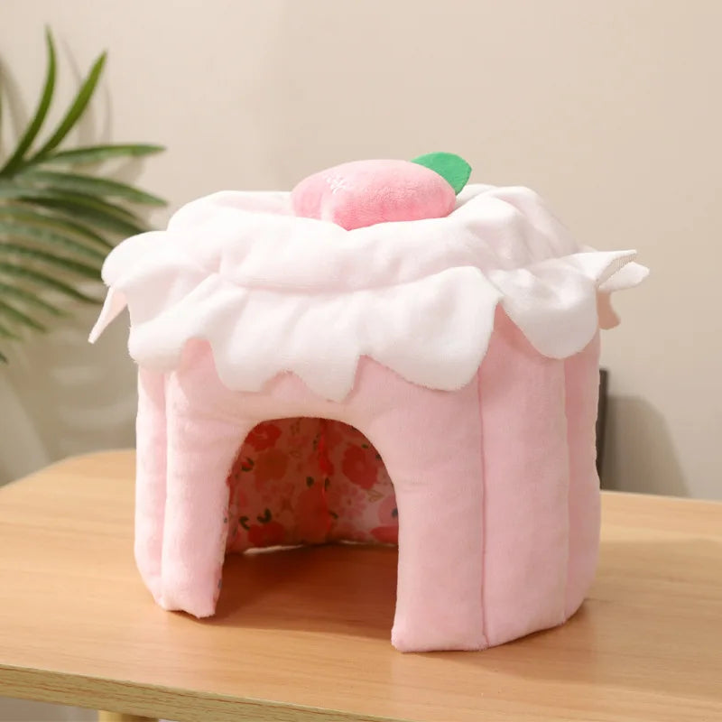 Hamster Avoidance House Cute Cake Cartoon Home Decoration Comfortable and Warm Guinea Pig Hamster Accessories Four Seasons