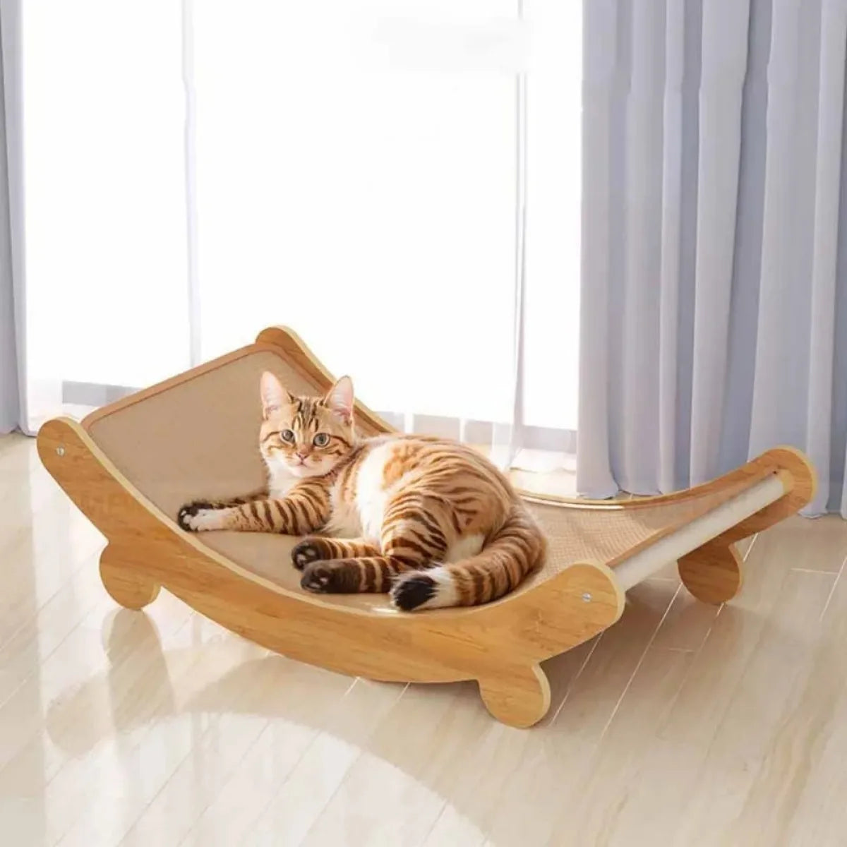 Wooden Cat Scratching Pads Multifunction Sleeping Bed Kitten Toys