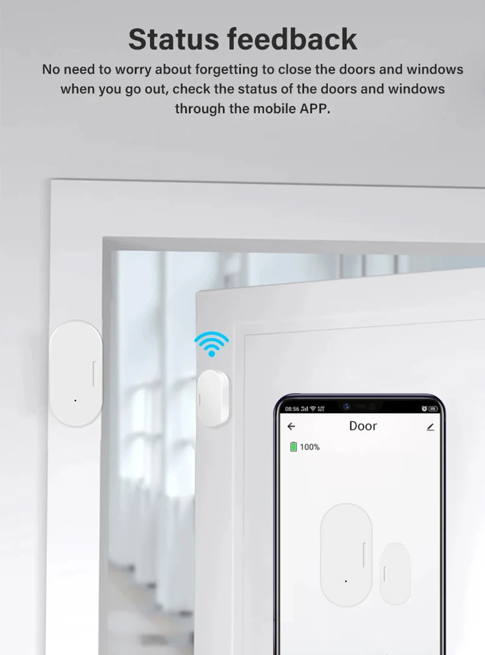 Sensor de puerta Ewelink Zigbee Detector de alarma magnético inalámbrico para ventanas abiertas y cerradas Funciona con Zigbee2MQTT Alexa Google Necesita puerta de enlace