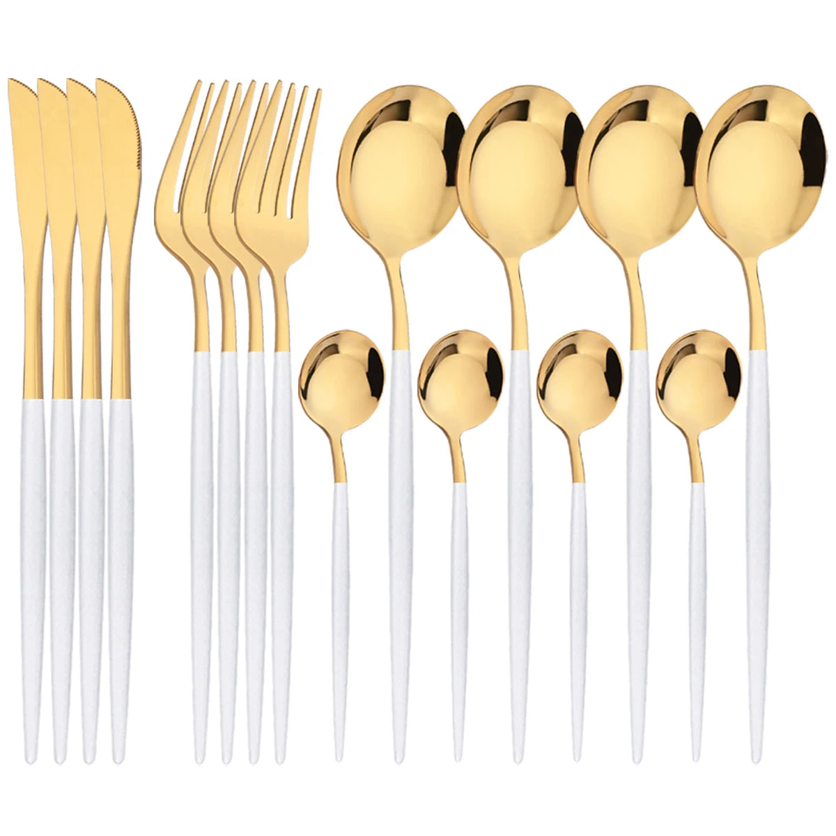 16 Piece Black and Gold Stainless Steel Cutlery Set Elegant Dinnerware Flatware for Home and Special Occasions