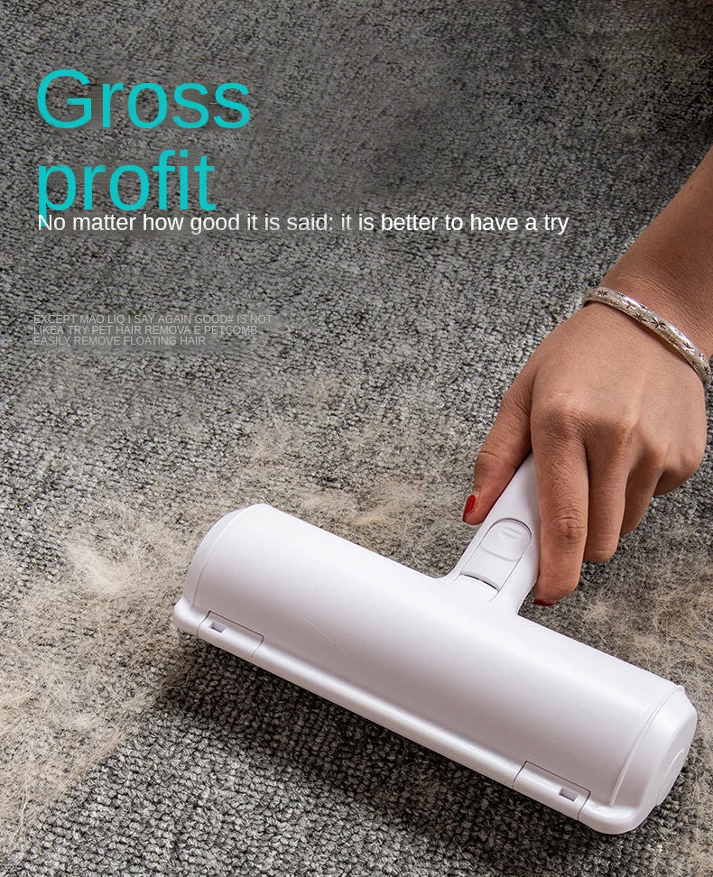 One Hand Operate Way Pet Hair Remover Roller Self Cleaning