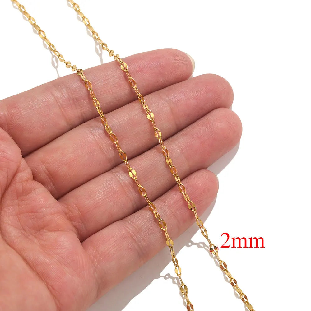 2 Meters Lips Beads Chain for Jewelry Making Gold Findings